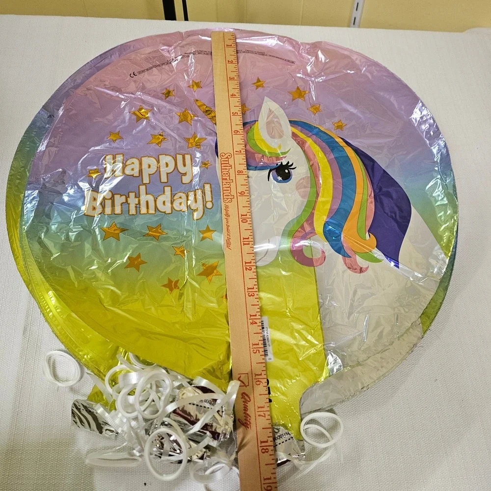 Happy Birthday Unicorn Foil Balloons Party Decoration with‎ String Lot of 16